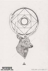 Motif de tatouage antilope géométrie classique