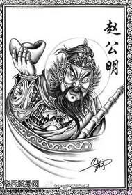 Gamle kinesiske Zhao Gongming tatoveringsmønstre