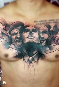 disegno del tatuaggio ritratto sul petto