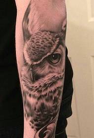 Arm Te ringa o te Atua he whakaahua tattoo Owl iti