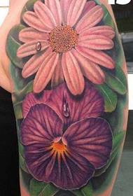 Χαριτωμένο μοτίβο τατουάζ λουλουδιών