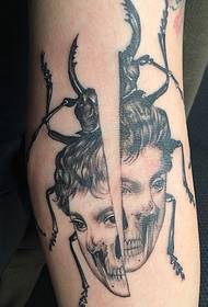 paže alternativní totem tetování obrázek překvapil 17171- Manželka a dcera paže portrét tetování obrázek