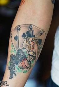 braccio tatuaggio carta da gioco ragazza tatuaggio