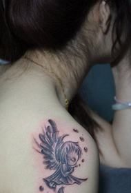szépség kar aranyos kis angyal tetoválás kép