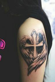 Stor kors tatoveringsbilde tro skyrocket