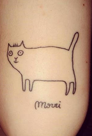 Mantéñase tatuaxe de gato gato figura linda de pau no brazo
