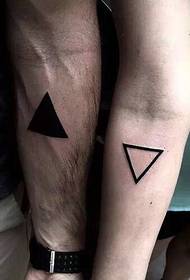 braccio esterno Tatuaggio tatuaggio semplice coppia triangolo