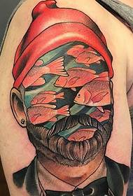 tatuaggio con totem a due modelli in stile europeo e americano