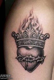 arm flame crown love tattoo pattern