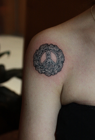 Lace anti-war logo tattoo pattern