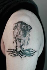 I-cute pet pig fashion arm tattoo