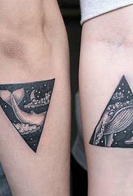 ruka izvan ličnosti geometrijski par tetovaža slika