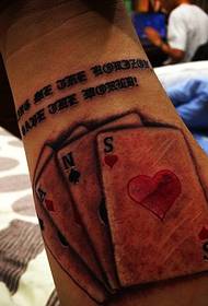 uno sabe amor juego brazo tatuaje de póker