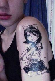 niña brazo dibujos animados chica tatuaje