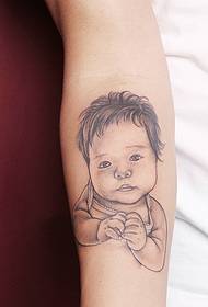 retrat de tatuatge de braç de nas nord petit patró 16216 - patró de tatuatge de braç de moda personalitzat en flor jove