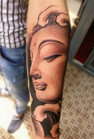 brazo blanco y negro tatuaje de Buda imagen dominante