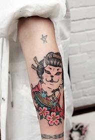 braccio tatuaggio delicato fiore tatuaggio gatto è molto carino