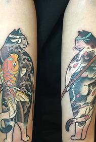 double arm Japanese style Creative totem tattoo tattoo