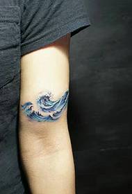 men's arm personality wave tattoo tattoo