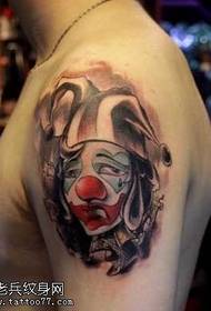 groussen Arm Clown Tattoo Muster 16548 - Aarm gebrach Mask Tattoo Muster