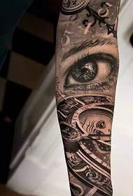 Áilleacht lámh 3d eyeball tattoo pictiúr geal blinking