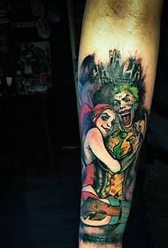brazo color alternativa pareja retrato tatuaje