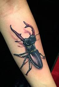 jenter armer en tatovering med 3d bug bug full av tarm