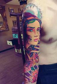 izuzetan ljepotan portretni uzorak za tetovažu ruku