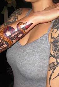 Arm Lock Knife Tattoo Pattern