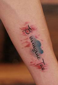 Aquarell Englisch Arm Tattoo Bild Mode hübsch