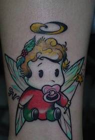 боја рака мала шема на тетоважи со ангели