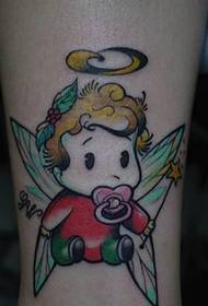 cor de brazo pequeno patrón de tatuaxe de anxo