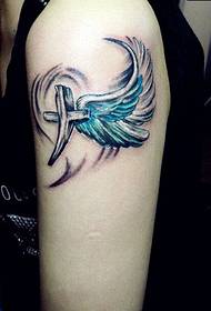 kar színes kereszt szárnyak tetoválás minta