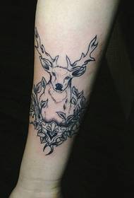 Herten op de arm Tattoo-foto's zijn mooi en indrukwekkend