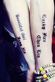 braccio moda accattivante parole inglesi coppia tatuaggio
