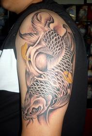 Big black gray squid tattoo pattern