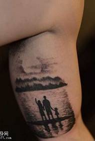 arm landscape painting sunrise tattoo pattern