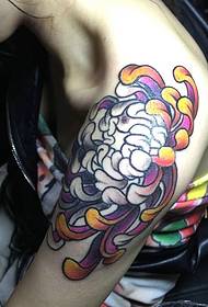 gros bras couleur fleur tatouage photo clignotant brillant