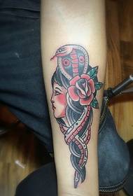 personalidad creativo brazo retrato belleza tatuaje 17472 - tatuaje de ombreiro fresco pequeno patrón
