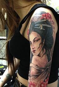 exquisite retro style arm flower tattoo tattoo
