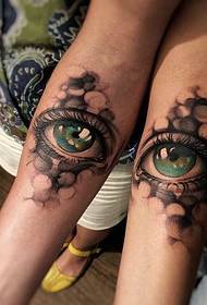 有 有 Boží tetovací obraz párov očných rúk 3D od Boha