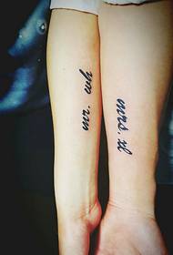 krah i thjeshtë anglisht tatuazh çift fotografish tatuazh