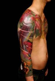 muhteşem kol kırmızı kalamar dövme resmi