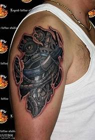 крутой властный узор татуировки роботизированной руки