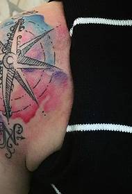 eksplodo kompaso Tattoo ŝablona personeco unika