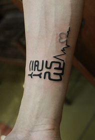 Wristen Chinese character tattoo sa pulso