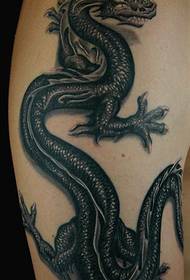 modèle de tatouage de dragon noir bras