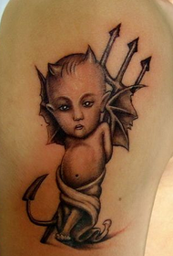 drăguț model de tatuaj demon mic și european și american 17442 - model de tatuaj braț cu brațe de elf