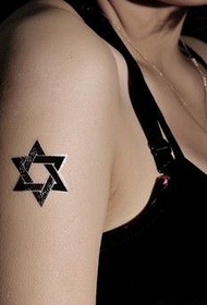 arm six-star mans tattoo pattern