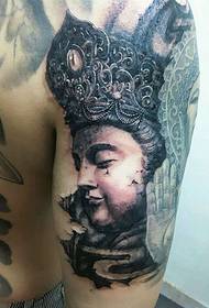 Patrón de tatuaxe de cabeza de Buda grande